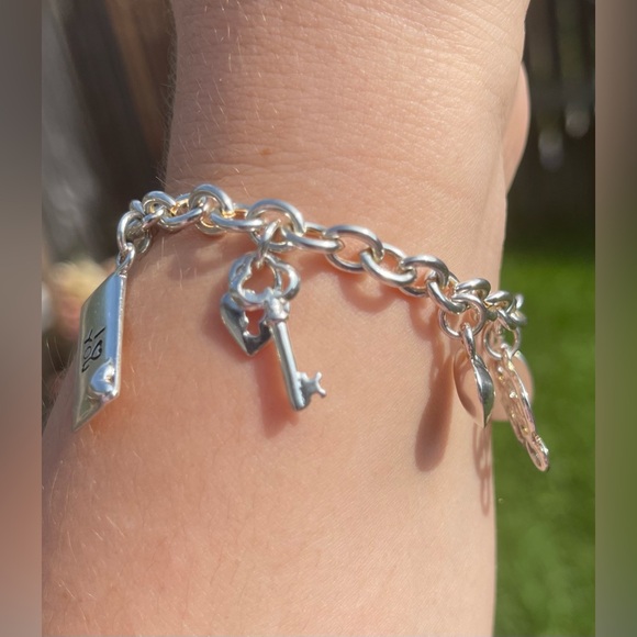 Vintage Cellini Sterling Silver Love Charm Bracelet - Picture 3 of 14